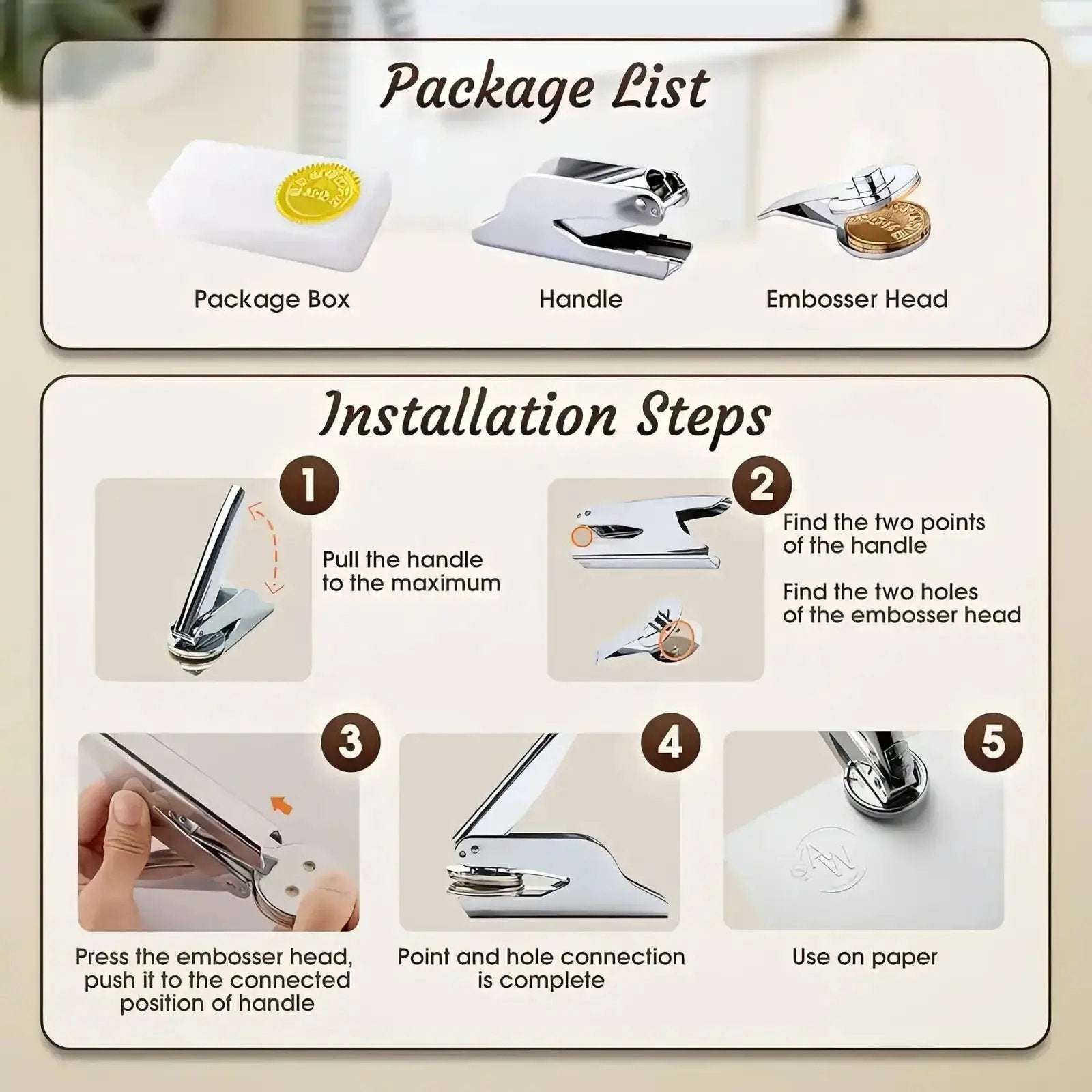 Custom Book Embosser – Personalized Book Stamp | White Custom Moments™
