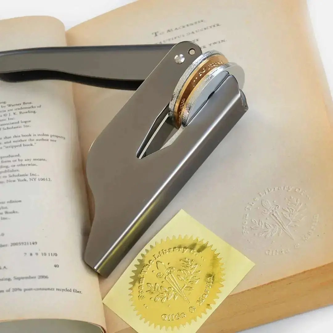 Custom Book Embosser – Personalized Book Stamp | White Custom Moments™