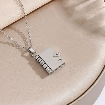 Book Necklace - Personalized Opening Book Pendant Necklace Custom Moments