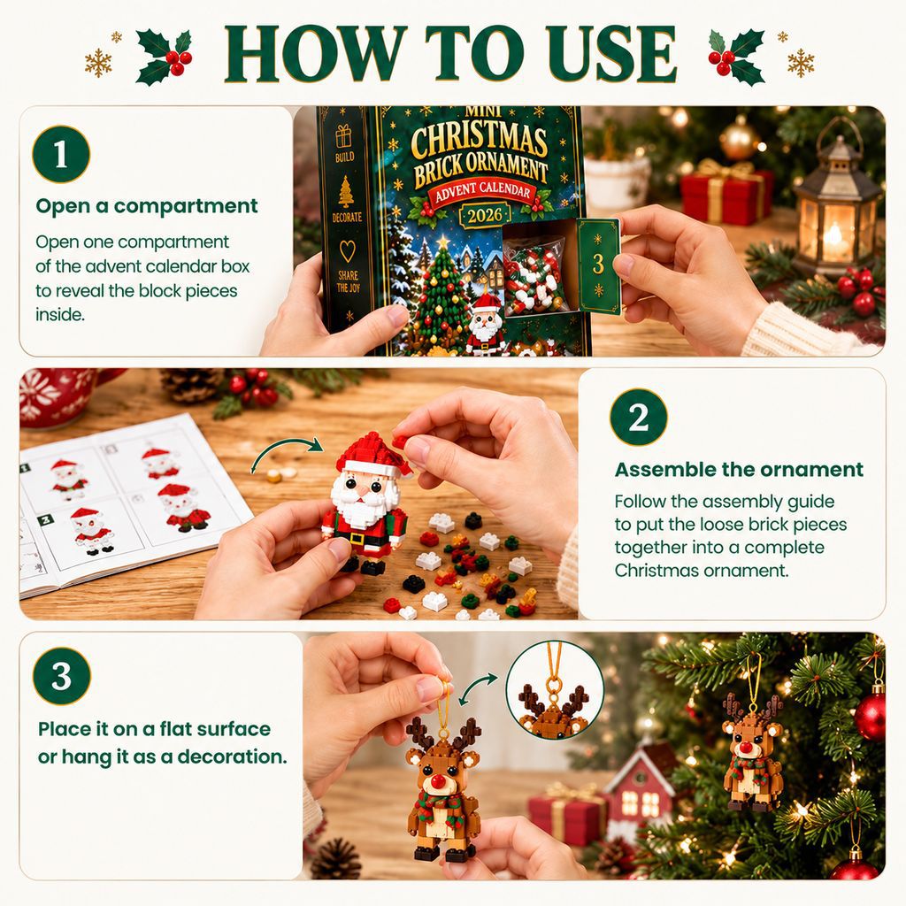 24-Day Christmas Mini Building Block Advent Calendar Custom Moments™