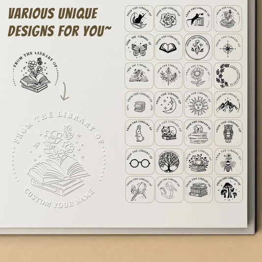 Custom Book Embosser – Personalized Handheld Book Stamp | Gold Custom Moments™