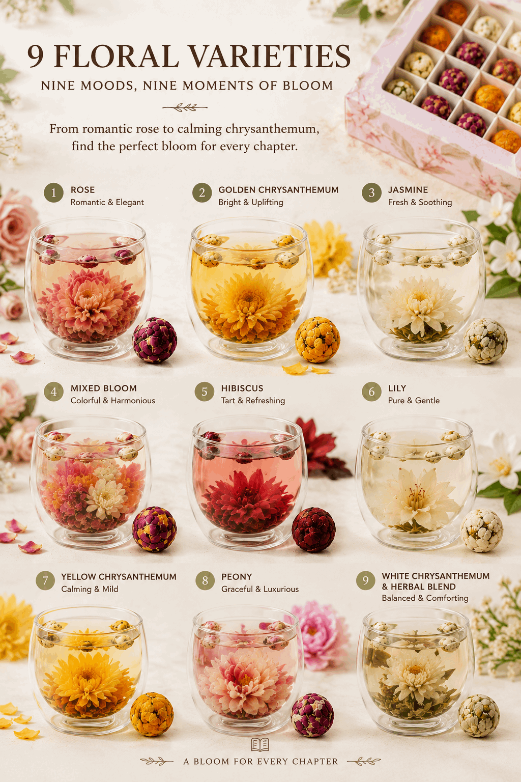 Reading blooming tea