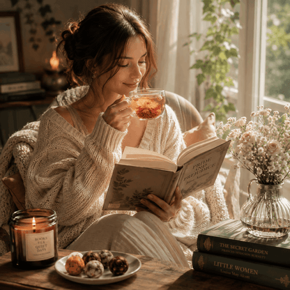 Reading blooming tea
