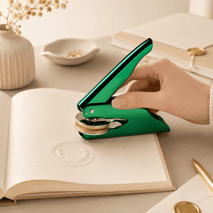 Custom Book Embosser – Personalized Book Stamp | Glossy Green Custom Moments™