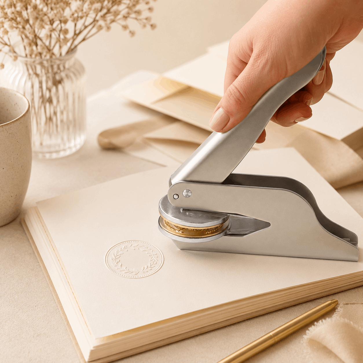 Custom Book Embosser – Premium Personalized Book Stamp | Silver Custom Moments™