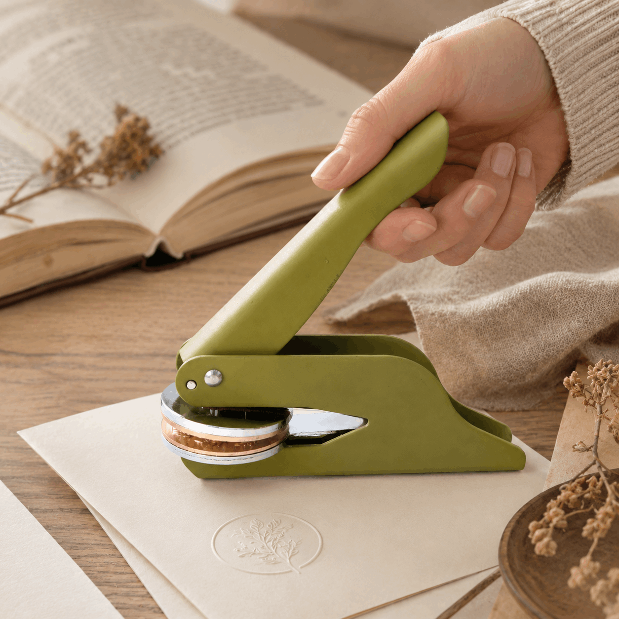 Custom Book Embosser – Personalized Book Stamp | Grass Green Custom Moments™