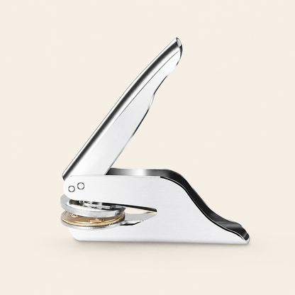 Custom Book Embosser – Personalized Library Stamp | Glossy Silver Custom Moments™
