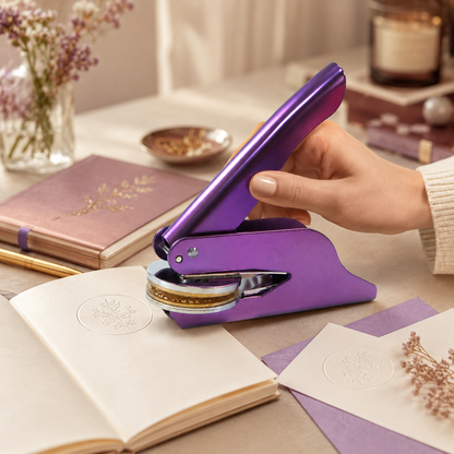 Custom Book Embosser – Personalized Book Stamp | Purple Custom Moments™