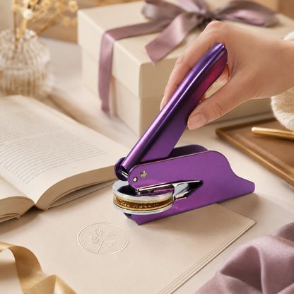 Custom Book Embosser – Personalized Book Stamp | Purple Custom Moments™