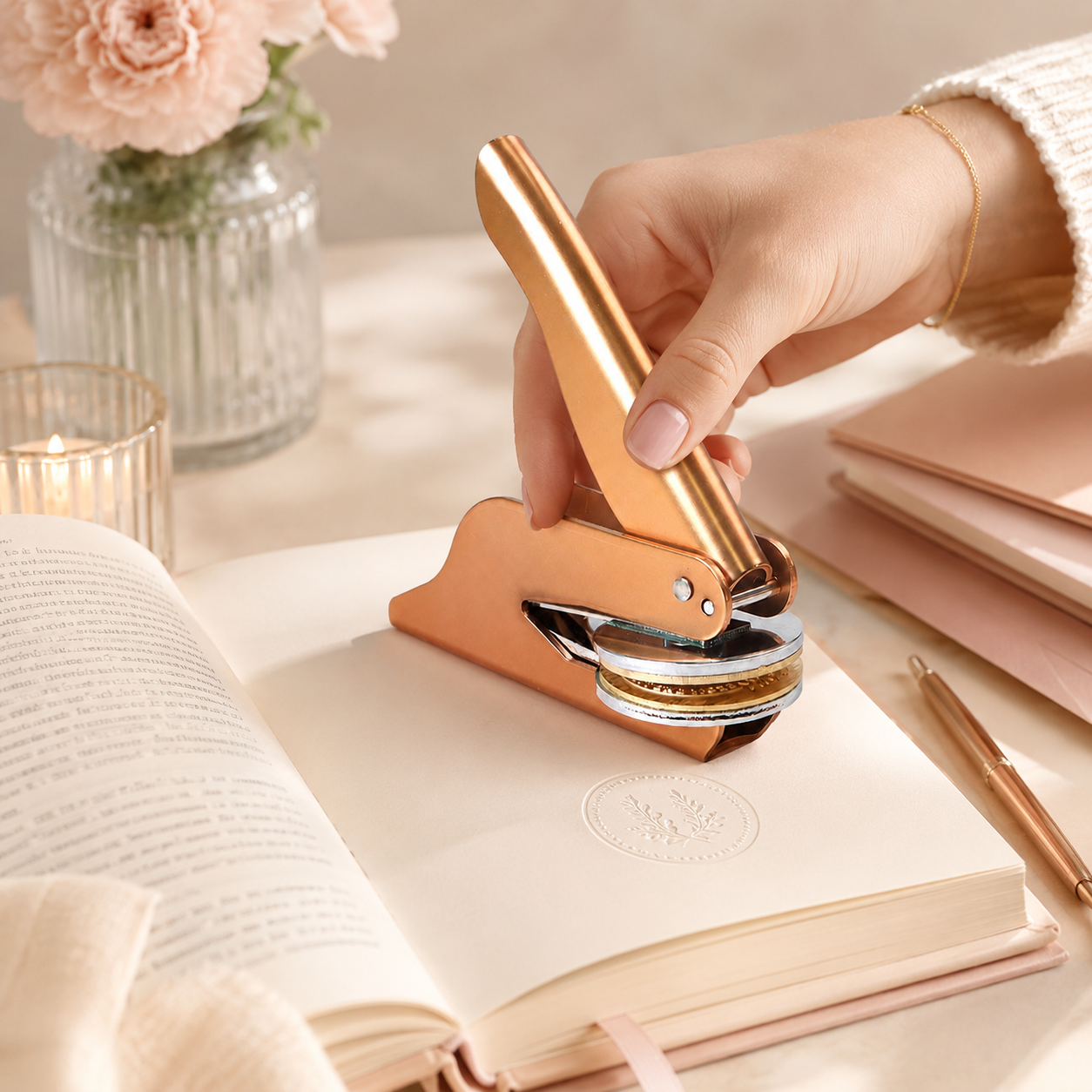 Custom Book Embosser – Personalized Book Stamp | Mayan Gold Custom Moments™